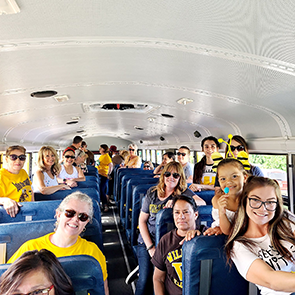 students inside school bus